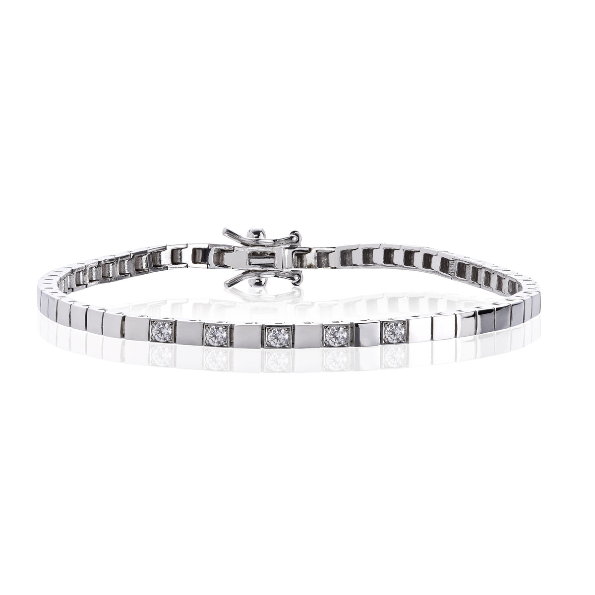 Armbånd i 585 gull med diamanter 3 mm, 19 cm, bilde 2 av 2