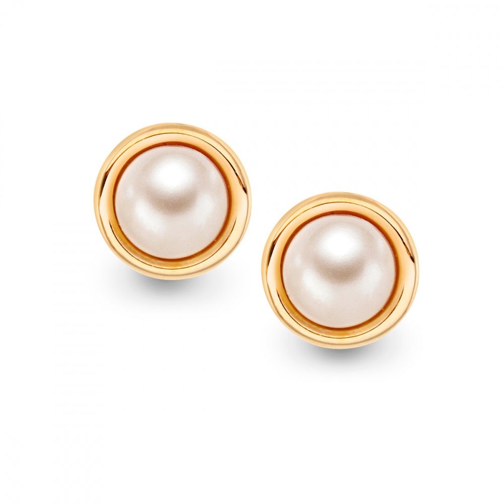 Øredobber ørestikk i gull med kulturperle 9 mm