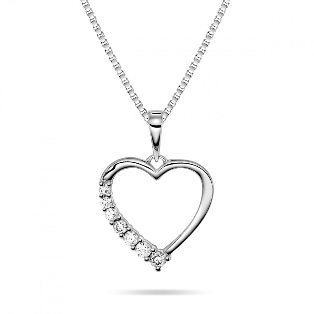 Anheng med diamant 0,20 ct, hjerte