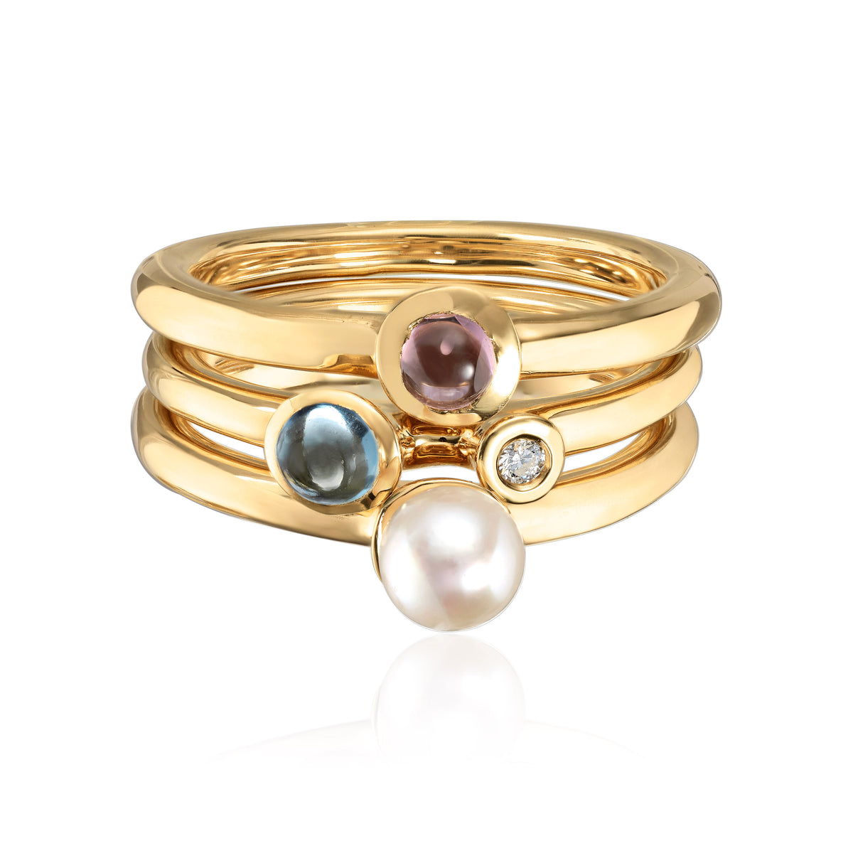 Visholm Design ring i 585 gult gull med rosa turmalin, bilde 2 av 2