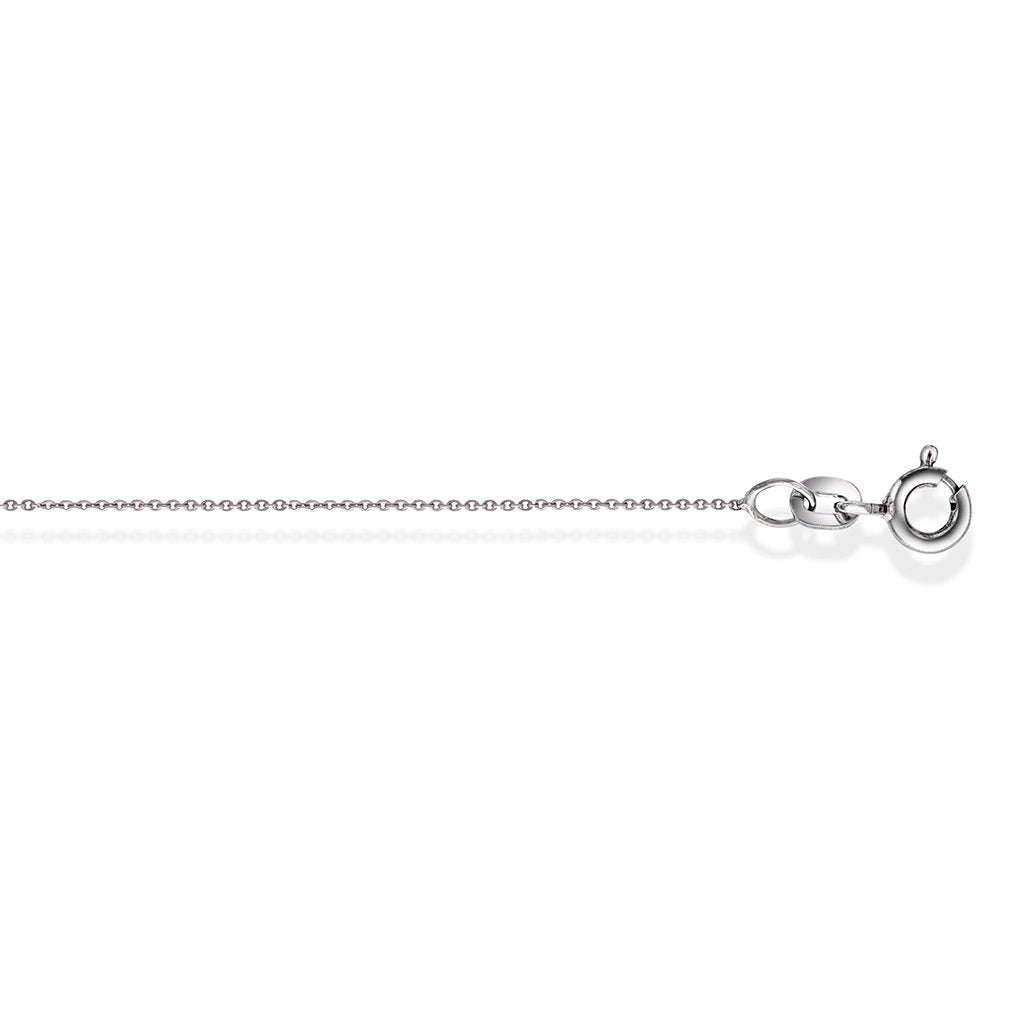 Halskjede i 14 karat hvitt gull, anker 0,6 mm, 45 cm