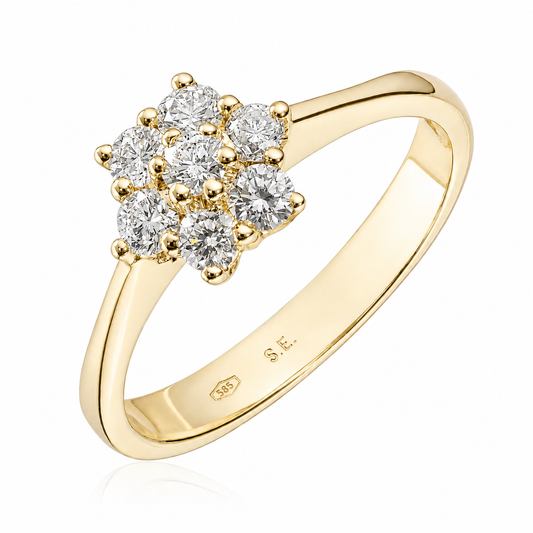 Carmen ring i 585 gull med diamanter, rosett 2,4 mm, bilde 2 av 2