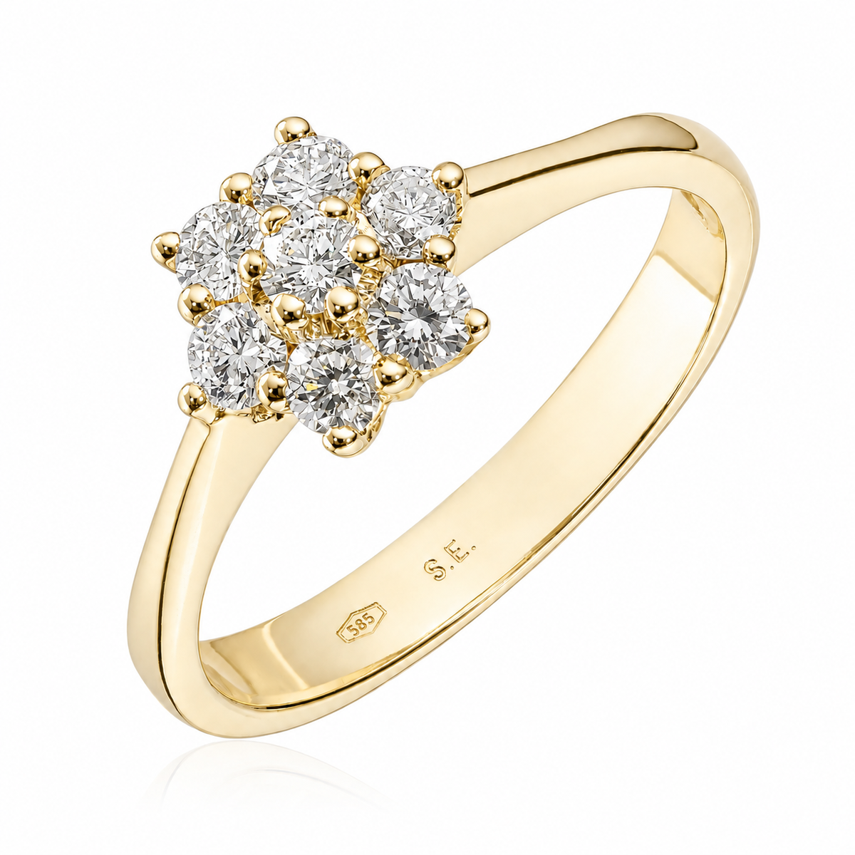 Carmen ring i 585 gull med diamanter, rosett 2,4 mm, bilde 2 av 2