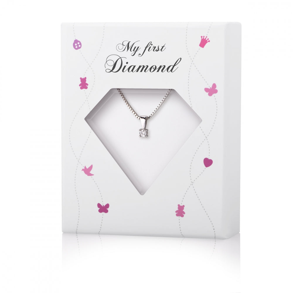 Min Første Diamant anheng i hvitt gull med diamant 0,05 ct, bilde 2 av 2