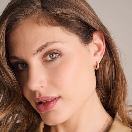 Earrings Ellera Ovale SKU: SJ - E2412 - CZ - YG - Bjerveur.noEarrings Ellera Ovale SKU: SJ - E2412 - CZ - YG