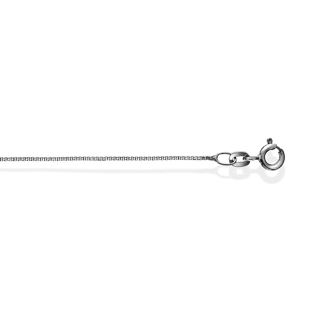 Veneziansk halskjede i 585 hvitt gull 0,8 mm, 45 cm