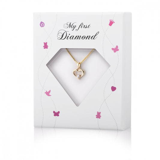 Min Første Diamant anheng med diamant 0,02 ct, hjerte 8 mm, bilde 2 av 2