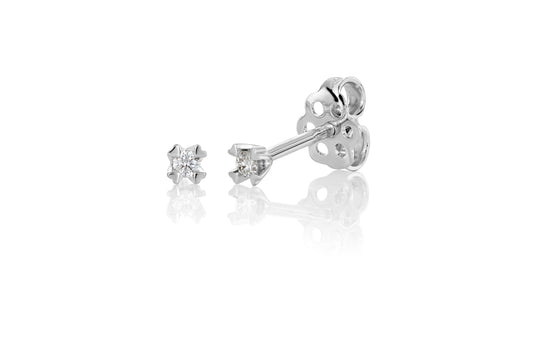 Svolder øredobber i 585 gull med diamant 0,07 ct P1, bilde 2 av 2