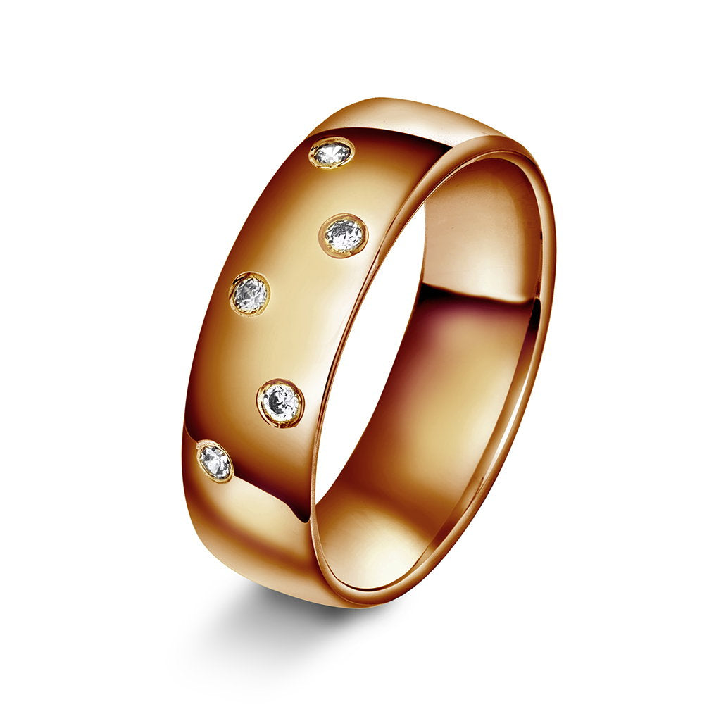 Forever giftering i 14 karat gull med diamant 0,10 ct, 6 mm, bilde 3 av 3