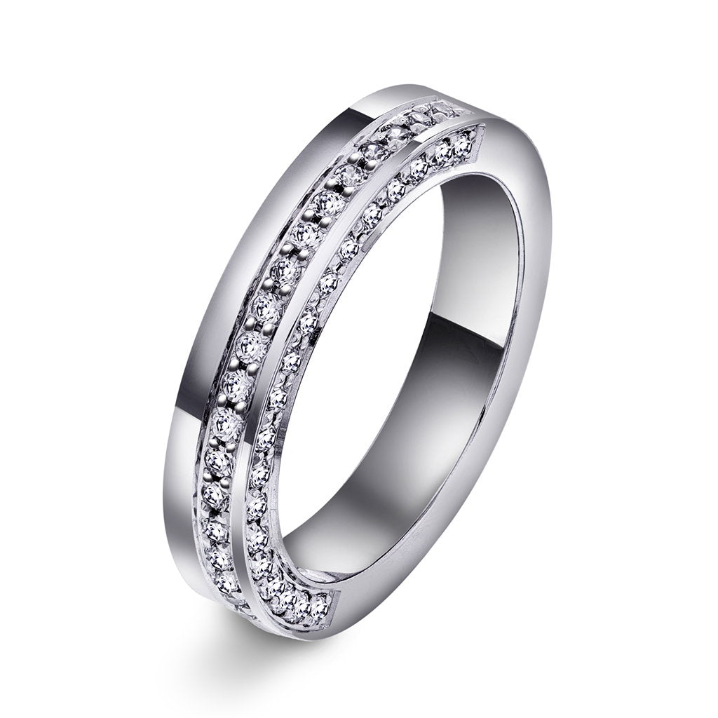 Forever giftering i 14 karat gull med diamant, 4 mm, bilde 2 av 2