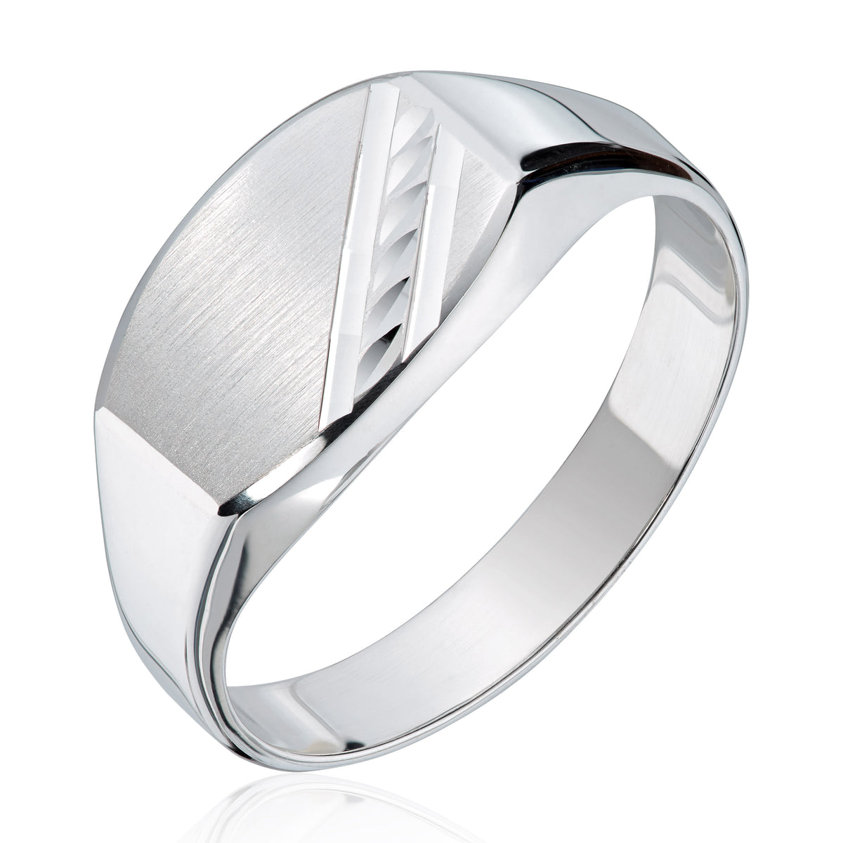 Ring for herre i rhodinert 925 sølv, 9,5 mm bred