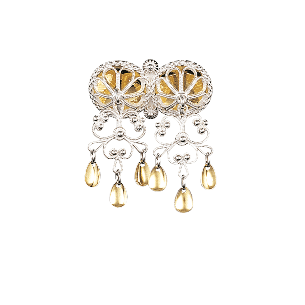 Halssølje med dråpelauv, kvit/forgylt 127505 - Bjerveur.noHalssølje med dråpelauv, kvit/forgylt 127505