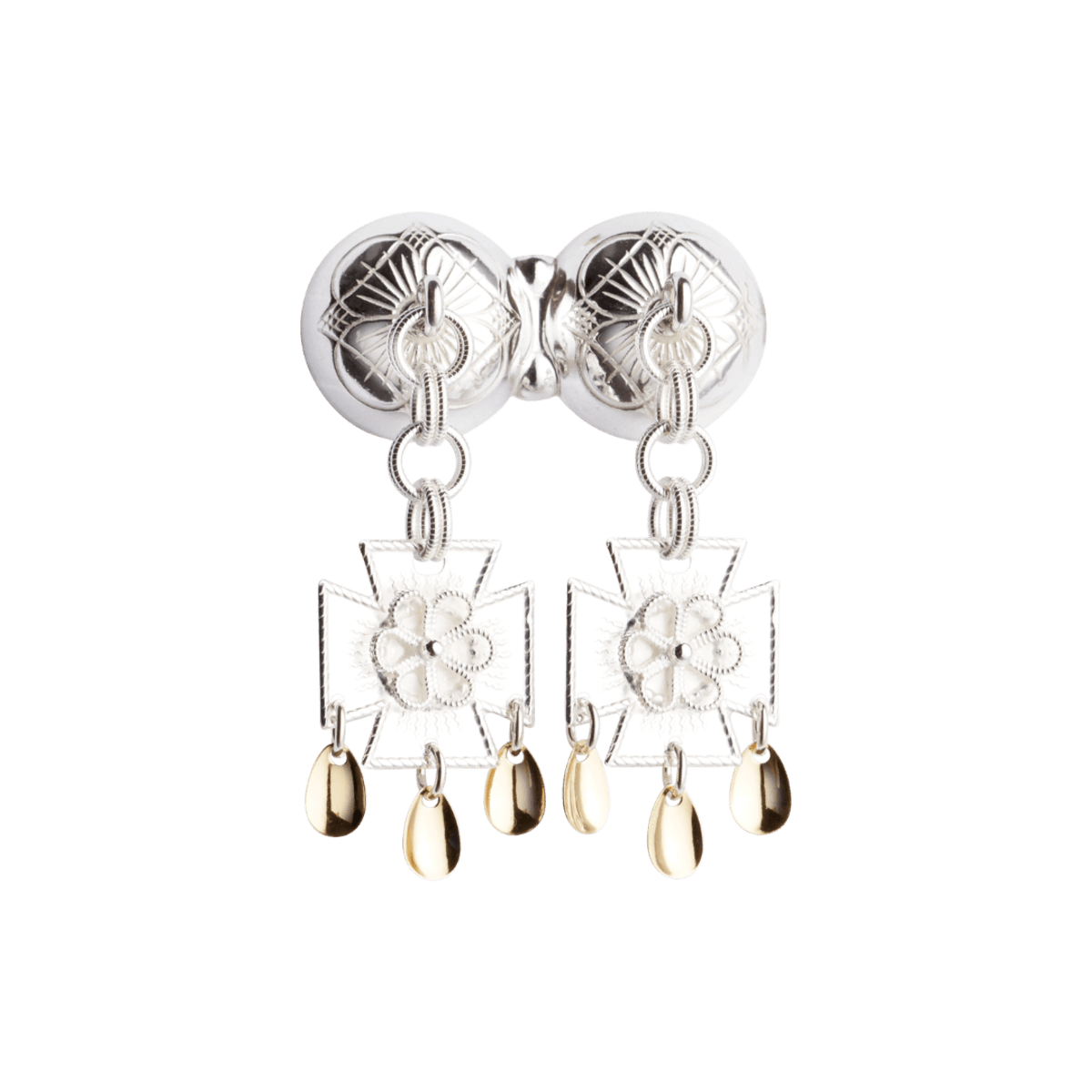 Halssølje med rosett, kvit/forgylt 125500 - Bjerveur.noHalssølje med rosett, kvit/forgylt 125500