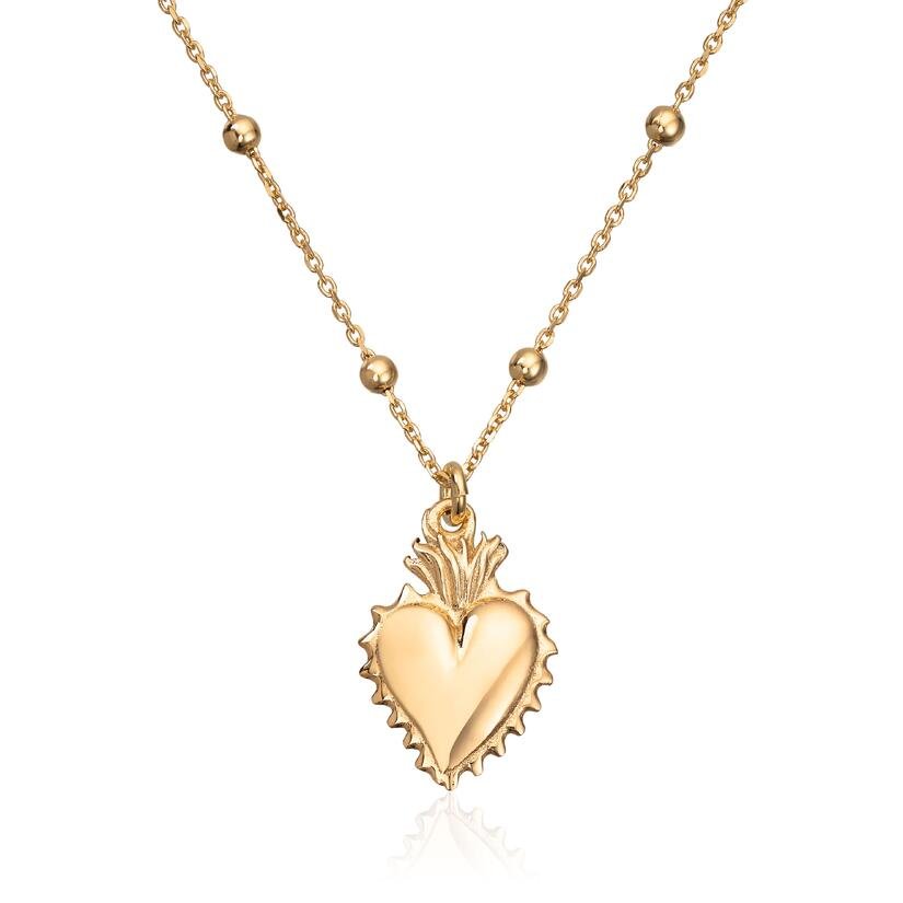 Kjede hjerte i sølv forgylt - Bjerveur.no