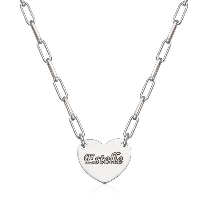 Kjede Hjerte i sølv rhodinert - Bjerveur.no