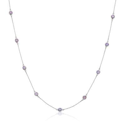 Kjede med Ametyst i hvitt gull Artikkelnr: 96431 - Bjerveur.noKjede med Ametyst i hvitt gull Artikkelnr: 96431