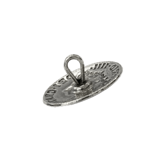 Knapp 19 mm mynt med lang hempe, oksidert 641113 - Bjerveur.noKnapp 19 mm mynt med lang hempe, oksidert 641113