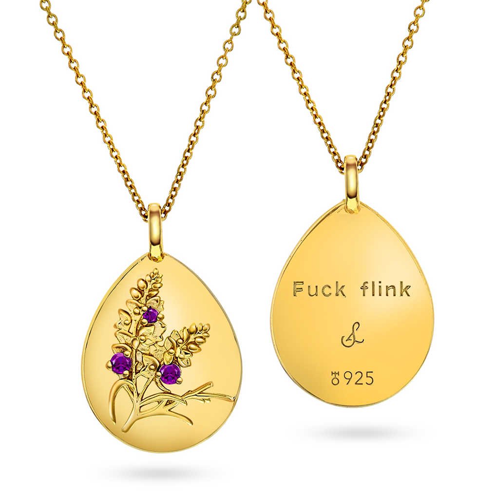 Medaljong 'Fuck flink' med ametyst 48120 - Bjerveur.noMedaljong 'Fuck flink' med ametyst 48120
