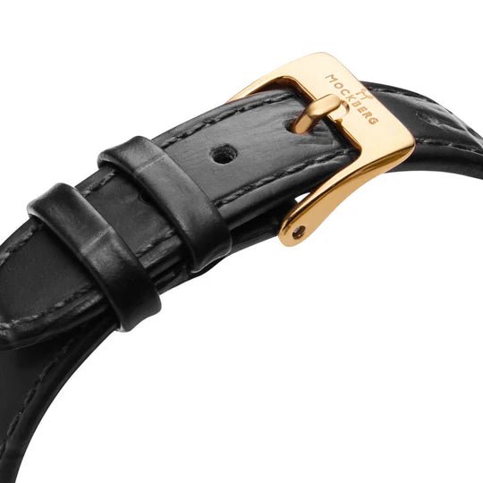 MOCKBERG Timeless Black Leather Gold Watch SKU | MB0245 - Bjerveur.noMOCKBERG Timeless Black Leather Gold Watch SKU | MB0245
