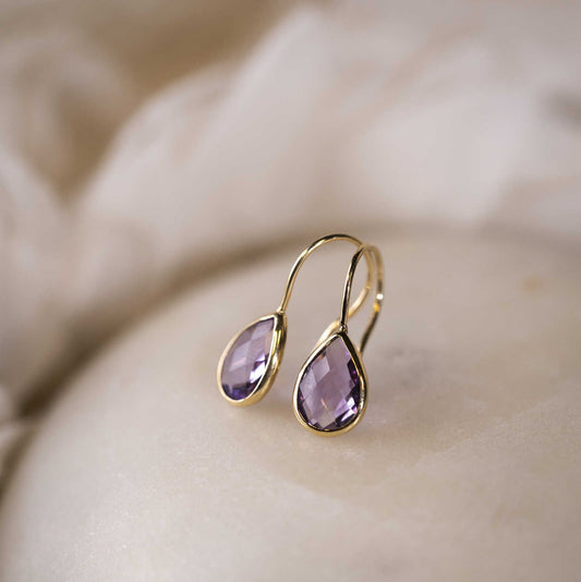 Øredobber i gull med ametyst 59973 - Bjerveur.noØredobber i gull med ametyst 59973