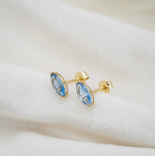 Øredobber i gull med lys blå zirkonia 59792 - Bjerveur.noØredobber i gull med lys blå zirkonia 59792