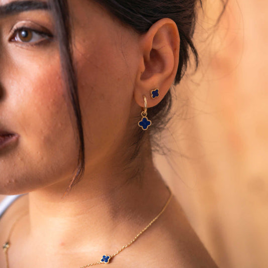 Øredobber i sølv med havblå kløver 992094 - Bjerveur.noØredobber i sølv med havblå kløver 992094