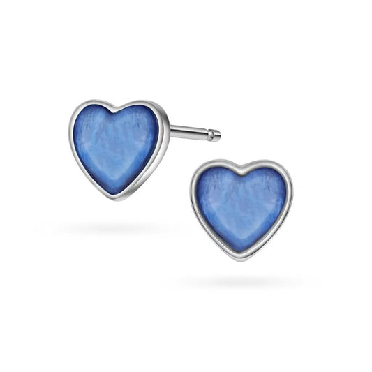 Øredobber i sølv med lys blå perle hjert - Bjerveur.noØredobber i sølv med lys blå perle hjert