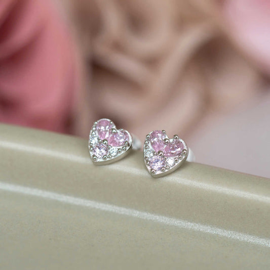 Øredobber i sølv med zirkonia hjerte 25348 - Bjerveur.noØredobber i sølv med zirkonia hjerte 25348