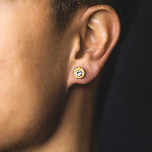 ØREDOBBER I STÅL MED ZIRKONIA, FORGYLT 972540 - Bjerveur.noØREDOBBER I STÅL MED ZIRKONIA, FORGYLT 972540