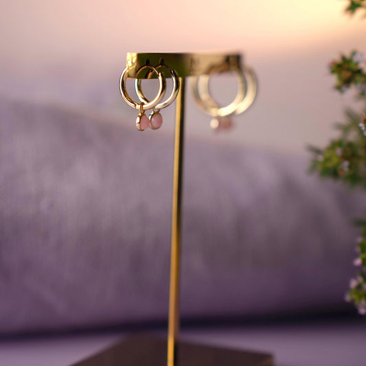 Ørering i sølv med rosa opal KJÆRLIGHET 48104 - Bjerveur.noØrering i sølv med rosa opal KJÆRLIGHET 48104