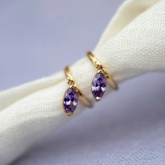 ØRERINGER I GULL MED ZIRKONIA LILLA 59448 - Bjerveur.noØRERINGER I GULL MED ZIRKONIA LILLA 59448