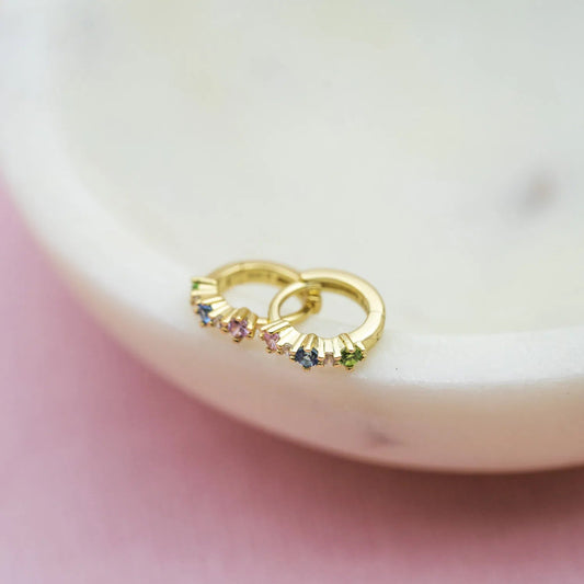 Øreringer i sølv med zirkoina multi farg - Bjerveur.noØreringer i sølv med zirkoina multi farg