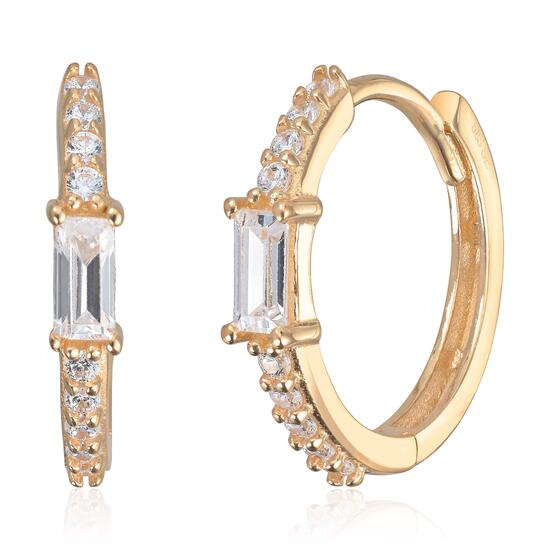 Øreringer med zirkoner i 14K gult gull Artikkelnr: 47611 - Bjerveur.noØreringer med zirkoner i 14K gult gull Artikkelnr: 47611