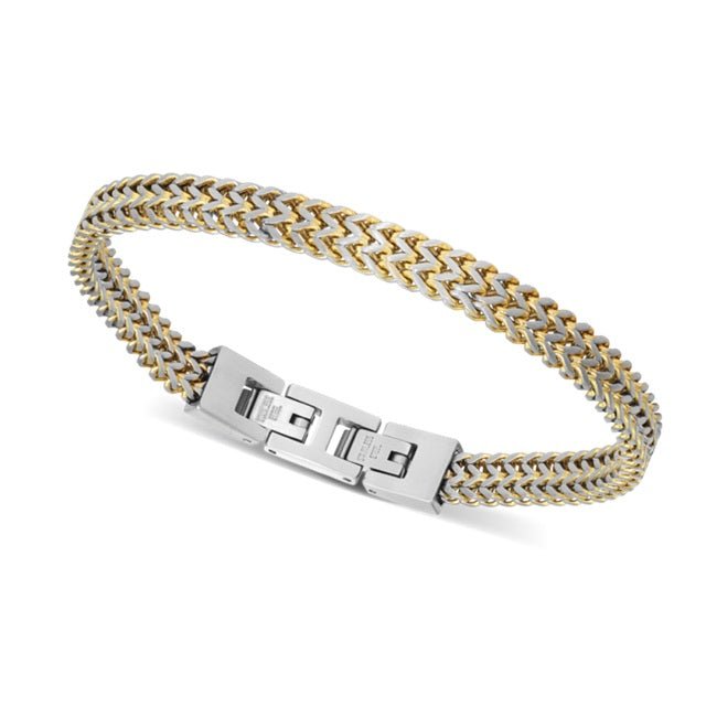 RB Bracelet Satined MAJOR II 7mm Steel/IPGold 20,5cm - Bjerveur.noRB Bracelet Satined MAJOR II 7mm Steel/IPGold 20,5cm