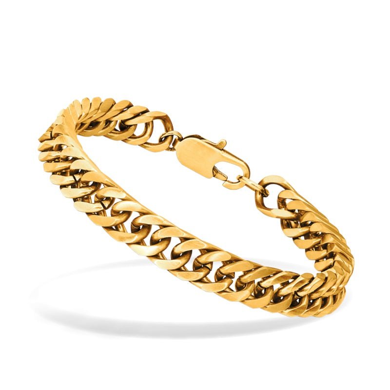 RB Bracelet Satined steel CROONER 8mm IP Gold 21cm - Bjerveur.noRB Bracelet Satined steel CROONER 8mm IP Gold 21cm