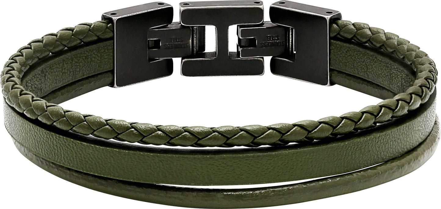 RB Bracelet STANFORD vintage steel 3 Khali flat, braided - Bjerveur.noRB Bracelet STANFORD vintage steel 3 Khali flat, braided