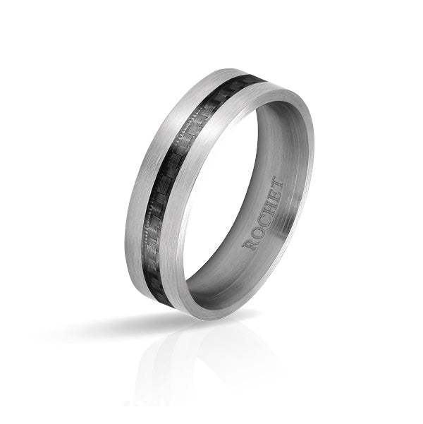 RB Ring Steel APOLLO 6mm Satined steel/Black carbon Ø66 - Bjerveur.noRB Ring Steel APOLLO 6mm Satined steel/Black carbon Ø66