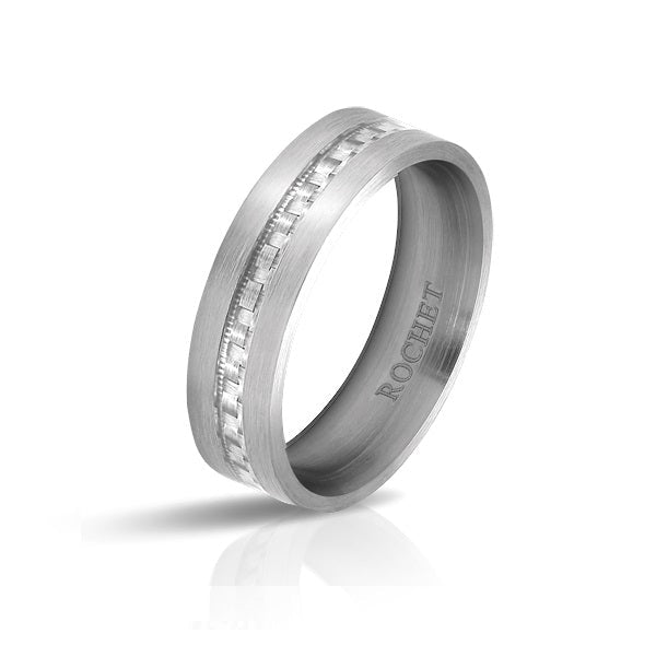 RB Ring Steel APOLLO 6mm Satined steel/White carbon Ø66 - Bjerveur.noRB Ring Steel APOLLO 6mm Satined steel/White carbon Ø66