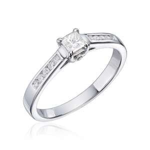 Ring 0,39ct WSI Princess cut 585 Artikkelnr: 57208 - Bjerveur.noRing 0,39ct WSI Princess cut 585 Artikkelnr: 57208
