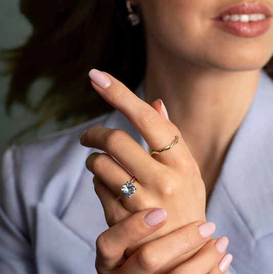 RING I GULL MED SYNTETISK AQUA 22200012 - 13 - Bjerveur.noRING I GULL MED SYNTETISK AQUA 22200012 - 13