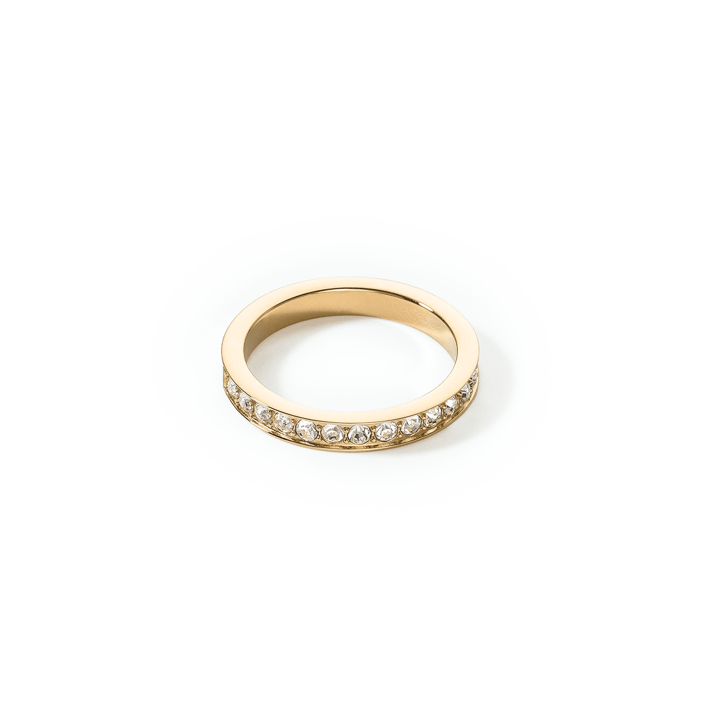 Ring i rustfritt stål og krystaller i tynn gullkrystall 012740181652 - Bjerveur.noRing i rustfritt stål og krystaller i tynn gullkrystall 012740181652