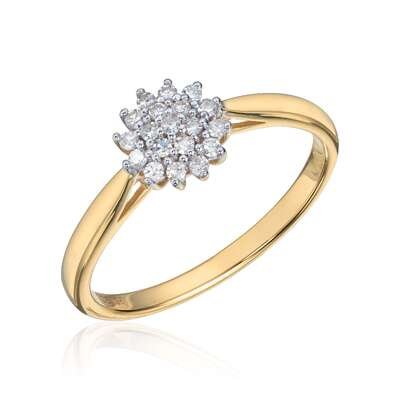 Ring Rosett 14K gull med 0,15ct WSI diamanter Artikkelnr: 57378 - Bjerveur.noRing Rosett 14K gull med 0,15ct WSI diamanter Artikkelnr: 57378