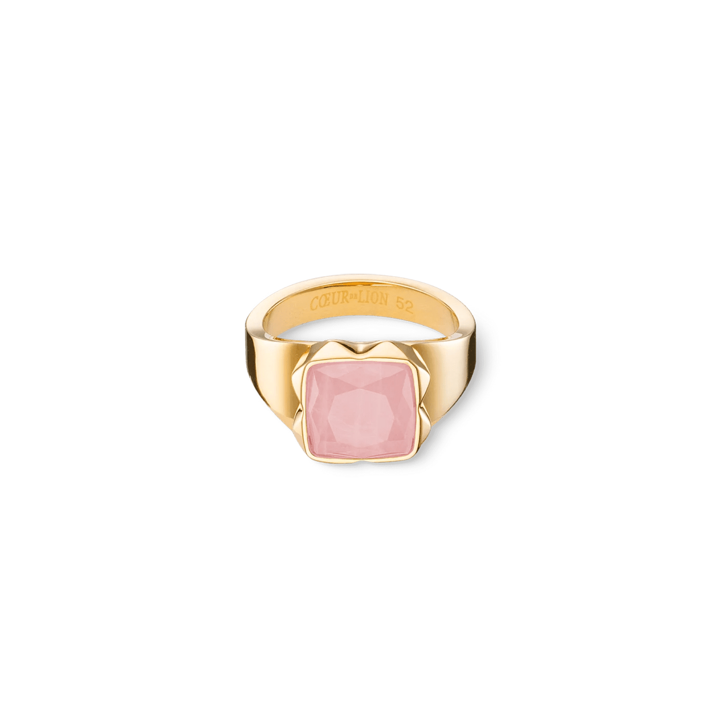 Ring Spikes Square Rose Quartz gold - pink 120040191652 - Bjerveur.noRing Spikes Square Rose Quartz gold - pink 120040191652