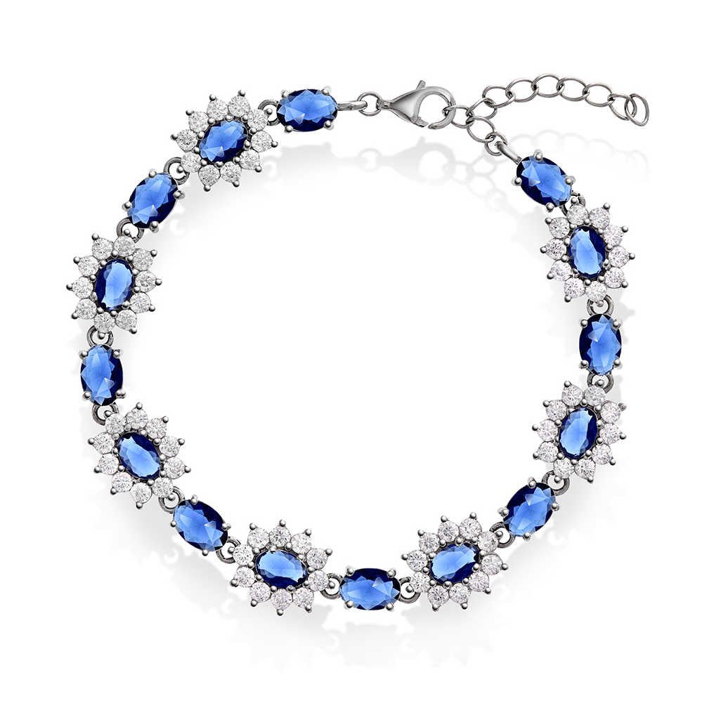 Royal armbånd i sølv med blå sten 992442 - Bjerveur.noRoyal armbånd i sølv med blå sten 992442