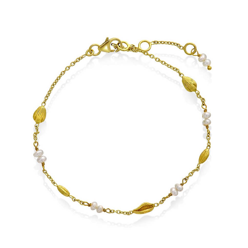 Seashell armbånd i sølv med perler 240405 - Bjerveur.noSeashell armbånd i sølv med perler 240405