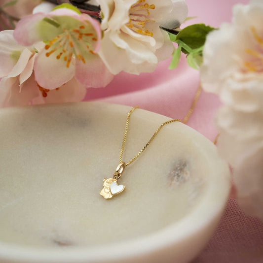 Smykke i gull med perlemor bamse 25452 - Bjerveur.noSmykke i gull med perlemor bamse 25452