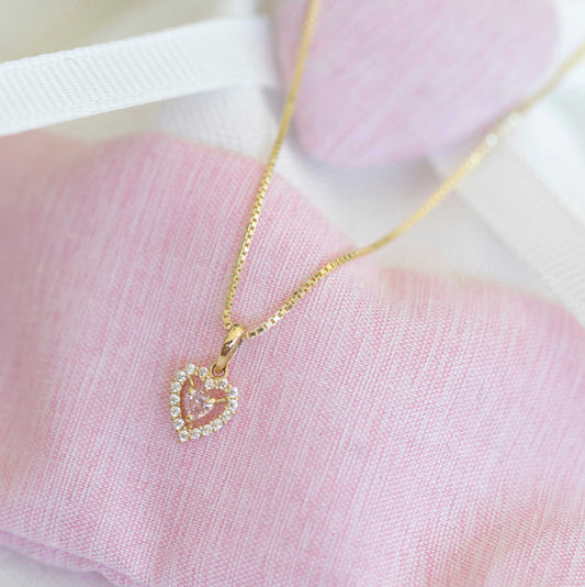 Smykke i gull med zirkonia hjerte 25364 - Bjerveur.noSmykke i gull med zirkonia hjerte 25364
