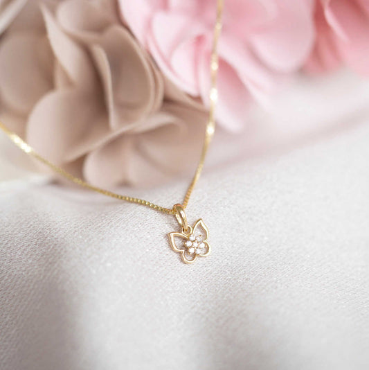 Smykke i gull med zirkonia sommerfugl 25362 - Bjerveur.noSmykke i gull med zirkonia sommerfugl 25362