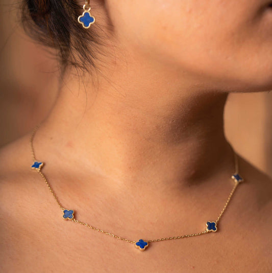 Smykke i sølv havblå kløver 992033 - Bjerveur.noSmykke i sølv havblå kløver 992033