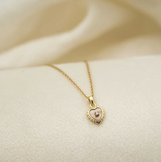 Smykke i sølv med perlemor og zirkonia 25483 - Bjerveur.noSmykke i sølv med perlemor og zirkonia 25483